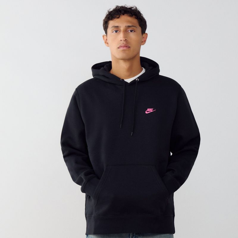 Nike - Hoodie Club Small Logo - Zwart - Heren
