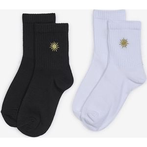 Courir Mid Crew Sunshine 2pk - Kinderen  Wit/zwart  Unisex