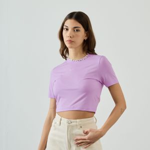 Nike Top Crop Slim  Lila/wit  Dames