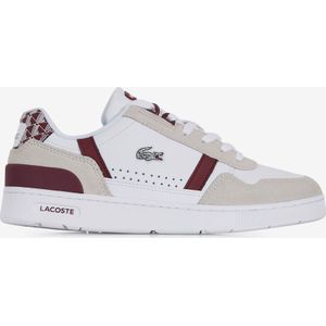 Sneakers Lacoste T-clip Signature  Wit/bordeauxrood  Dames