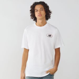New Balance Tee Shirt Oval Logo  Wit/zwart  Heren
