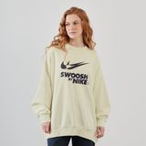 Nike Sweat Crew Centered Big Swoosh  Beige  Dames