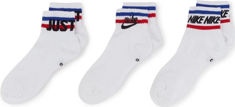 Nike Sokken X3 Quarter Multi Logo  Blanc  Dames