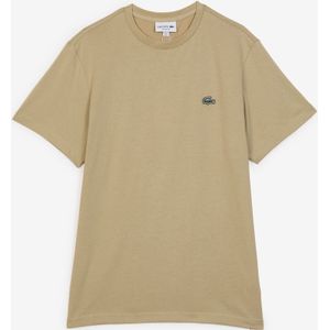Lacoste Tee Shirt Classic Small Logo Sl  Beige/groen  Heren