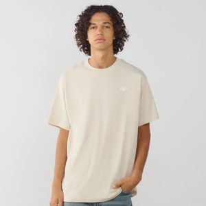 New Balance - Small Logo Essentials - T-shirt - Beige/wit - Heren