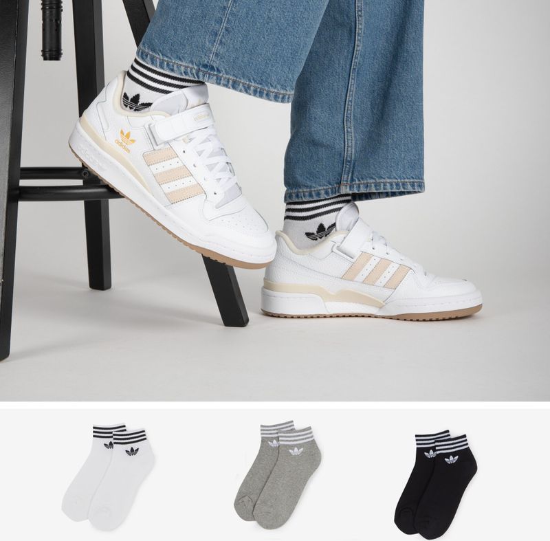 adidas - Enkelsokken - Multicolor - Katoen - Set van 3 Paar