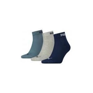 PUMA 3er Pack Quarter Socken Damen|Herren blau