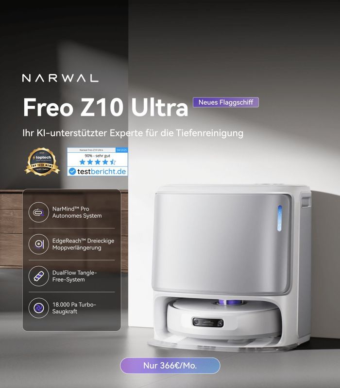 Narwal Freo Z10 Ultra Saugroboter mit Wischfunktion