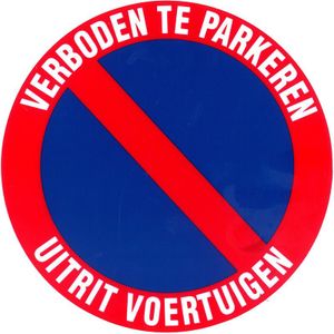 Pvc-bord verboden te parkeren uitrit Ø30cm