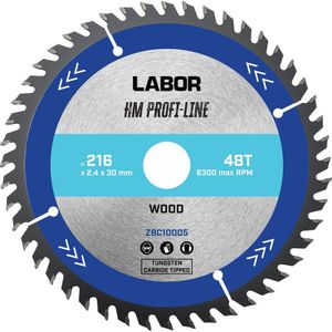 Labor HM cirkelzaagblad hout 216x30x2,4mm 48T