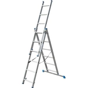 Alumexx 3-delige ladder 3x6 treden