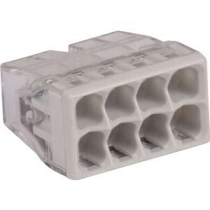 Wago lasklem 0,5 - 2,5mm² 8 polig grijs (10 Stuks)