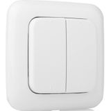 Smartwares Basic wandschakelaar dubbel met batterij Zijdeglans wit