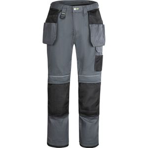 Portwest Urban werkbroek met holsterzakken en kniezakken + gratis kniestukken 54 grijs/zwart