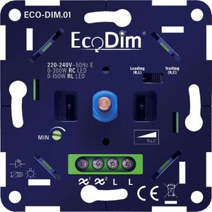 Eco-Dim.01 Led dimmer universeel 0-300W (RC) / 0-150W (RL)