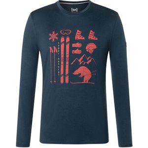 SuperNatural Skiing Bear T-shirt lange mouw heren