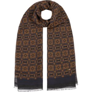 Jaquard Geometrics Katoenen Sjaal by Stetson Dames sjaals