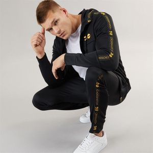 Crosshatch Herren Trackside Tricot Trainingsanzug Schwarz