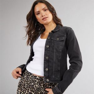 Only Jeansjacke Damen Tina Regular Fit Schwarz gewaschen
