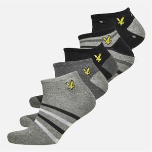 Lyle And Scott Vintage Herren Kylo Fünferpack Sneakersocken Punkt Muster / Streifen / Schwarz / Grau Meliert / Dunkelgrau Meliert