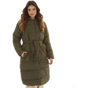 Brave Soul Damen Vine Maxi Steppmantel Khaki
