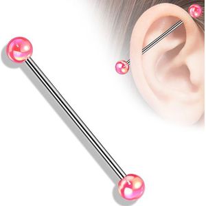 Industrial piercing parel roze