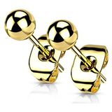 Oorbellen titanium ball gold plated