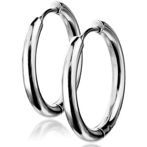 Oorringen basic 14mm - Zilver