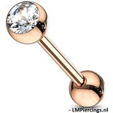 Piercing rose gold plated wit