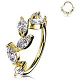 Buigbare ring 6 Marquise CZ Vine gold plated 0.8X8