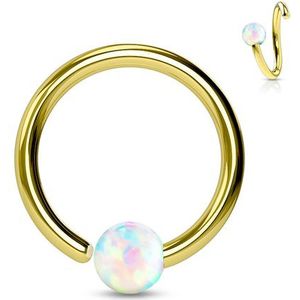 Opal wit buigbare Ring 0.8x8 gold plated