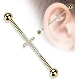 Industrial piercing CNC cross goud