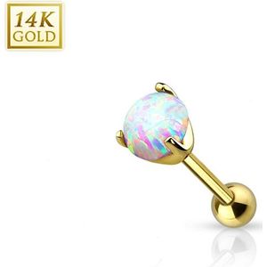14 kt. piercing met opal steen 4mm