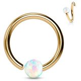 Opal wit buigbare ring 0.8x8 rose gold plated