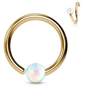 Opal wit buigbare ring 0.8x8 rose gold plated