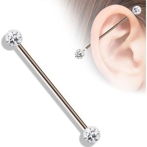 Industrial piercing ferido rose gold plated