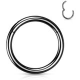 Piercing titanium ring zwart 8mm