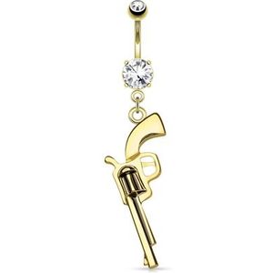Navelpiercing revolver gold plated