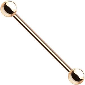 Industrial piercing titanium rose gold plated 38 mm