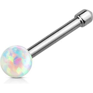 Neus piercing opal wit