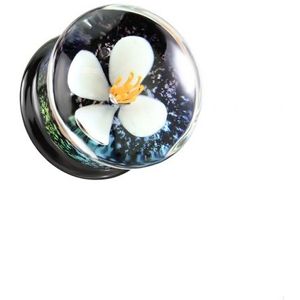 8 mm double flared Floating White Flower