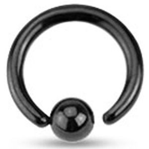 Piercing ringetje zwart 12 mm
