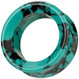 Double Flared Black Turquoise 25 mm