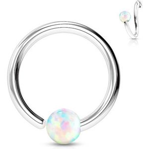 Opal wit buigbare Ring 0.8x8