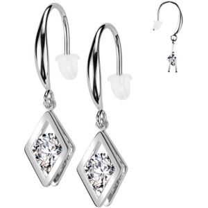 Oorbellen Hollow Diamond Dangle