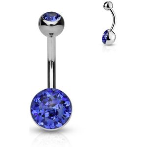 Piercing austrian crystal blauw