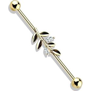 Industrial piercing leaf goud kleur