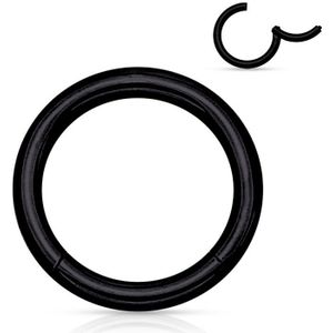 Piercing ring high quality zwart 1.2 x 10 mm