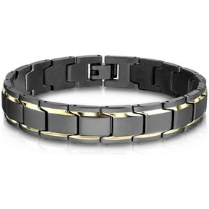 Armband mat zwart en goude accenten