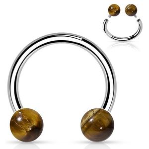 Piercing horseshoe tijgeroog 1.2x10